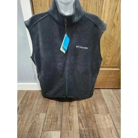 Columbia Other - NEW Columbia Fleece Vest Mens Large Gray Full Zip Cathedral Peaks Camping Hiking